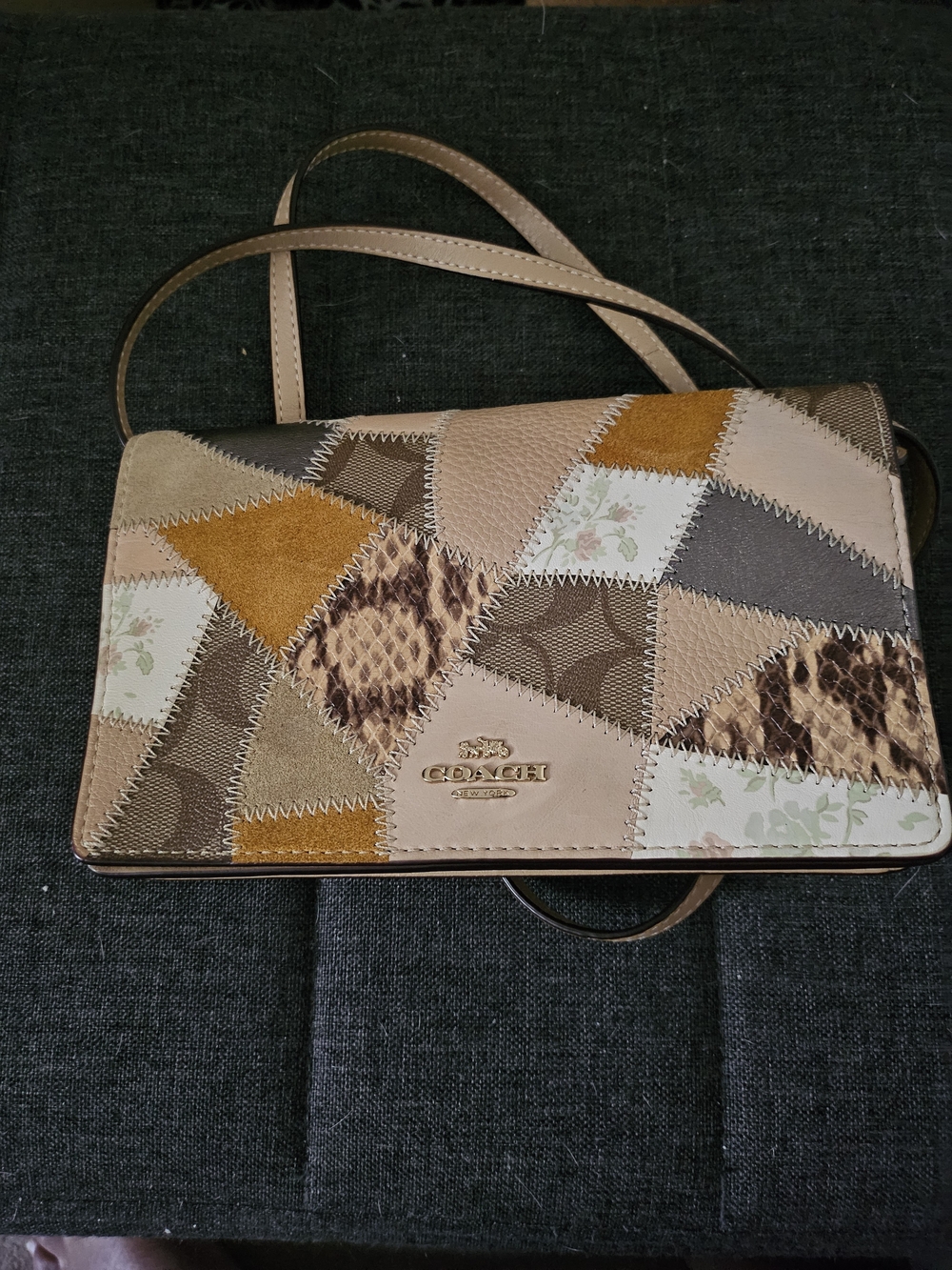 Coach Hayden Signature PatchworkFoldover Crossbody Clutch